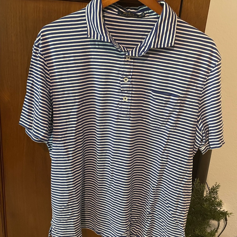 Polo by Ralph Lauren Navy and White Striped Shirt